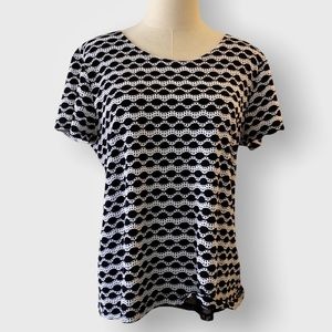 CHICO’S Women’s Black White Pattern Shirt Top Size L